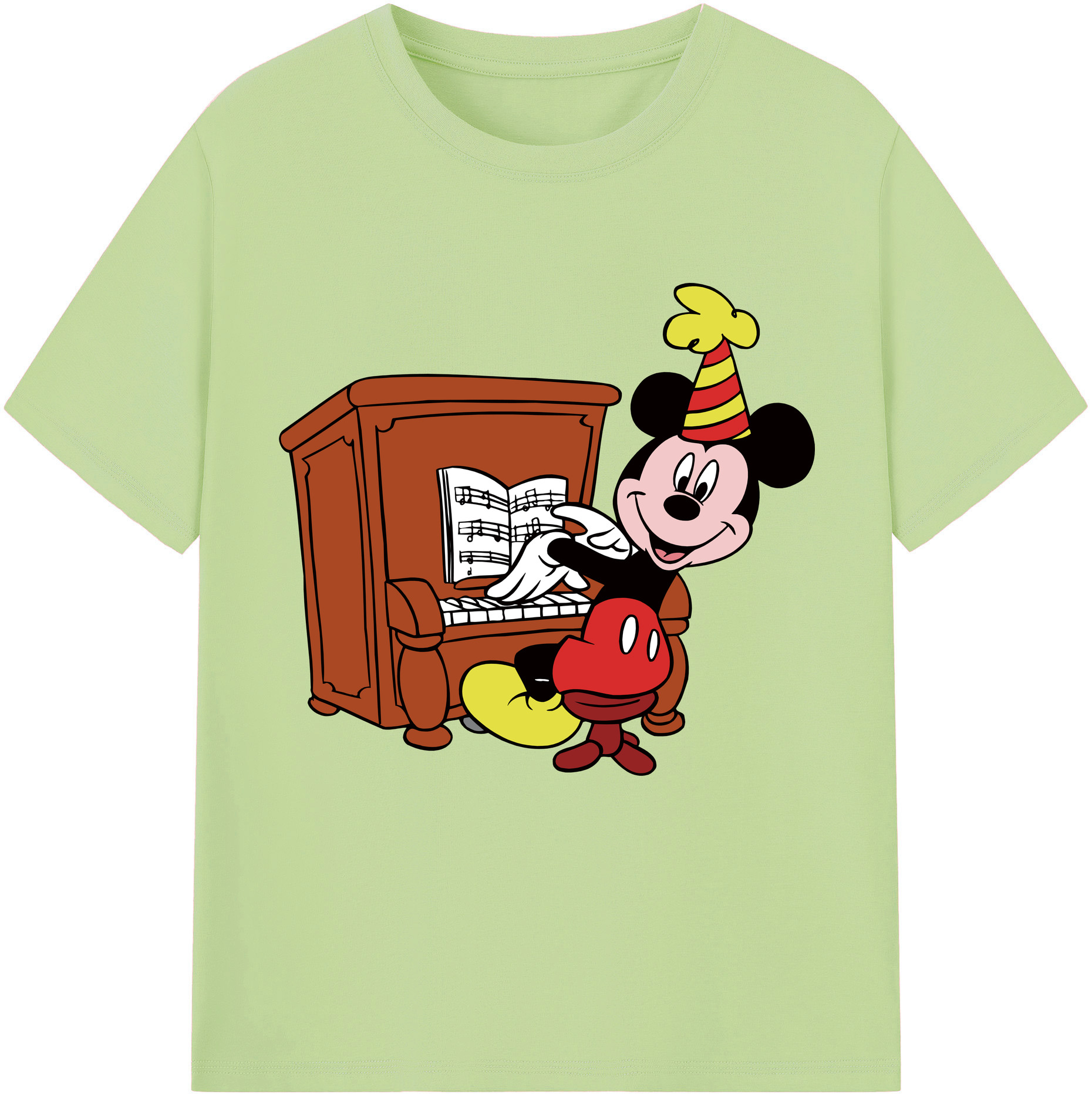 （画像用） ミッキーマウス Mickey Mouse 綿100％半袖Tシャツ（フロントプリント）